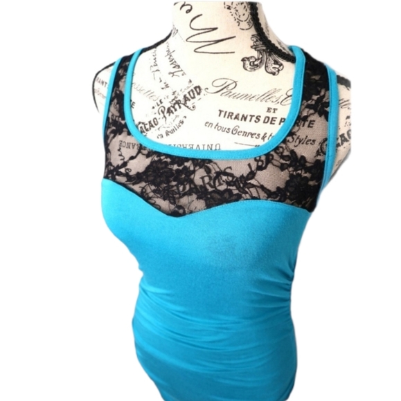 Papaya Turquoise lace dress - Picture 2 of 7